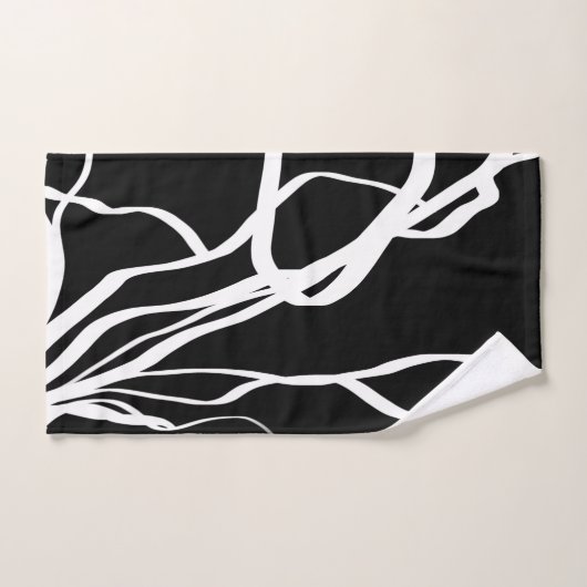 Boeket Noir: Abstract Zwart & Wit Bad Handdoek (Handdoek)