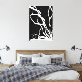 Boeket Noir: Abstract Zwart & Wit Canvas Afdruk (Insitu (Slaapkamer))