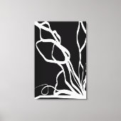 Boeket Noir: Abstract Zwart & Wit Canvas Afdruk (Voorkant)