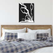 Boeket Noir: Abstract Zwart & Wit Canvas Afdruk (Insitu (Slaapkamer))