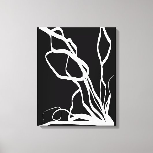 Boeket Noir: Abstract Zwart & Wit Canvas Afdruk (Voorkant)