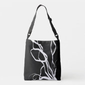 Boeket Noir: Abstract Zwart & Wit Crossbody Tas (Achterkant)