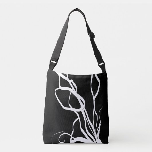 Boeket Noir: Abstract Zwart & Wit Crossbody Tas (Voorkant)