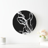 Boeket Noir: Abstract Zwart & Wit Grote Klok (Huis)