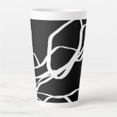 Boeket Noir: Abstract Zwart & Wit Latte Mok (Voorkant)