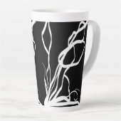 Boeket Noir: Abstract Zwart & Wit Latte Mok (Rechterhoek)