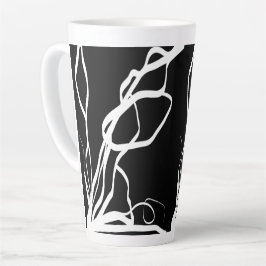 Boeket Noir: Abstract Zwart & Wit Latte Mok