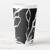 Boeket Noir: Abstract Zwart & Wit Latte Mok (Voorkant)