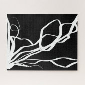 Boeket Noir: Abstract Zwart & Wit Legpuzzel (Horizontaal)