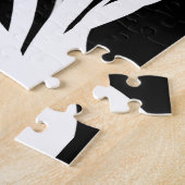 Boeket Noir: Abstract Zwart & Wit Legpuzzel (Zijkant)