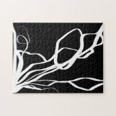 Boeket Noir: Abstract Zwart & Wit Legpuzzel (Horizontaal)
