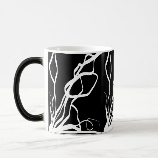 Boeket Noir: Abstract Zwart & Wit Magische Mok (Links)