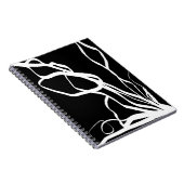 Boeket Noir: Abstract Zwart & Wit Notitieboek (Rechterzijde)