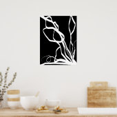 Boeket Noir: Abstract Zwart & Wit Poster (Keuken)
