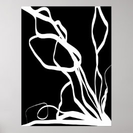Boeket Noir: Abstract Zwart & Wit Poster