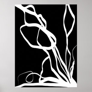 Boeket Noir: Abstract Zwart & Wit Poster