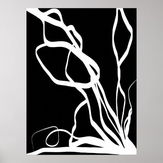 Boeket Noir: Abstract Zwart & Wit Poster (Voorkant)