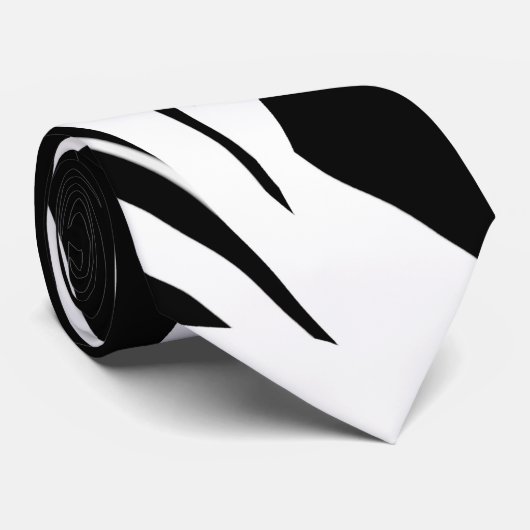 Boeket Noir: Abstract Zwart & Wit Stropdas (Opgerold)