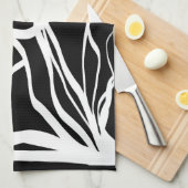 Boeket Noir: Abstract Zwart & Wit Theedoek (Quarter Fold)