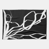 Boeket Noir: Abstract Zwart & Wit Theedoek (Horizontaal)