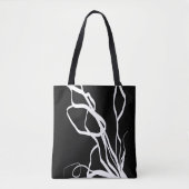 Boeket Noir: Abstract Zwart & Wit Tote Bag (Voorkant)