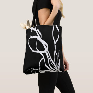 Boeket Noir: Abstract Zwart & Wit Tote Bag