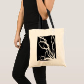 Boeket Noir: Abstract Zwart & Wit Tote Bag (Voorkant (product))