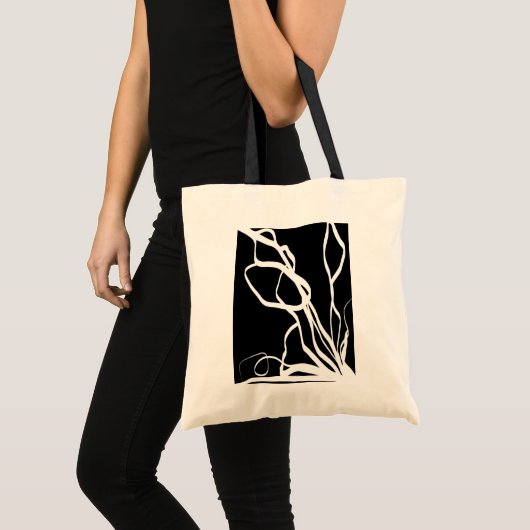 Boeket Noir: Abstract Zwart & Wit Tote Bag (Voorkant (product))