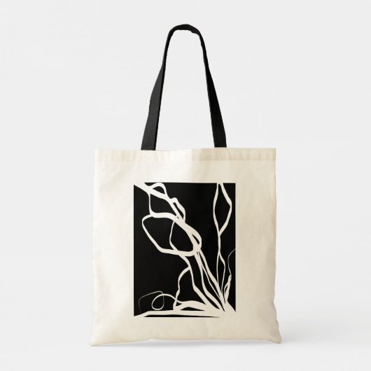 Boeket Noir: Abstract Zwart & Wit Tote Bag (Achterkant)
