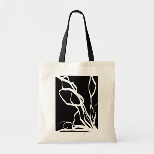 Boeket Noir: Abstract Zwart & Wit Tote Bag (Voorkant)