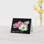 Boeket op Zwarte Moederdagkaart Kaart (Gele Bloem)