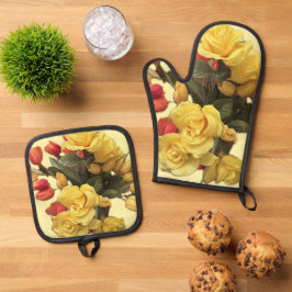 "Boeket" Oven Mitt & Pot Houder Set