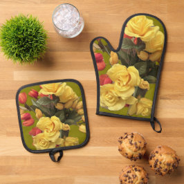 "Boeket" Oven Mitt & Pot Houder Set
