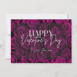 Boeket Paarse Rozen Happy Valentijnsdag Kaart