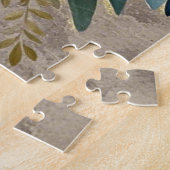 Boeket pioenen lavendel bloemen rustiek legpuzzel (Zijkant)