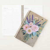 Boeket pioenen lavendel bloemen rustiek planner (Display)