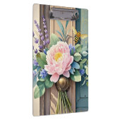 Boeket pioenrozen lavendelbloemen Rustiek Klembord (Rechts)