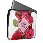Boeket Rode en Roze Rozen Monogram Tablet Hoes (Voorkant Rechts)