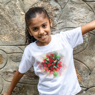 Boeket Rode Rozen Aquarel op Witte Achtergrond T-shirt