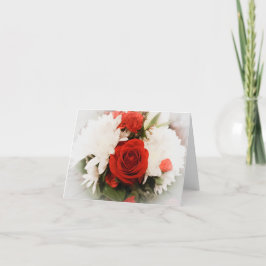 Boeket Rode Rozen Feestdagen Kaart