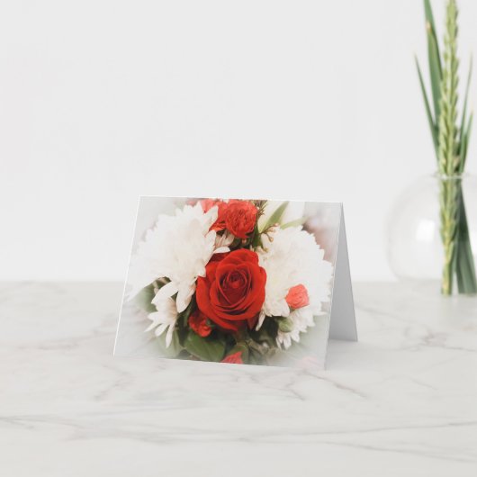 Boeket Rode Rozen Feestdagen Kaart (Voorkant)
