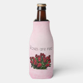 Boeket rode rozen flesjeskoeler (Fles Voorkant)