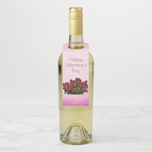 Boeket rode rozen flessenhanger (Op fles)