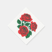 Boeket rode rozen formeel bruiloft servet (Hoek)