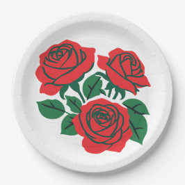 Boeket RODE ROZEN formele bruiloft Papieren Bordje