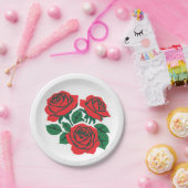 Boeket RODE ROZEN formele trouwdag Papieren Bordje (Feest)