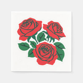 Boeket RODE ROZEN formele trouwdag Servet