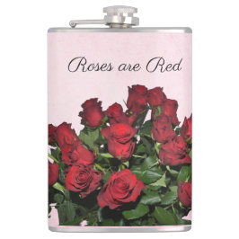 Boeket rode rozen heupfles