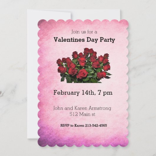 Boeket rode rozen kaart (Voorkant)