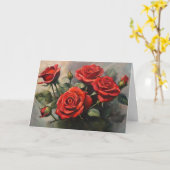 Boeket rode rozen kaart (Gele Bloem)